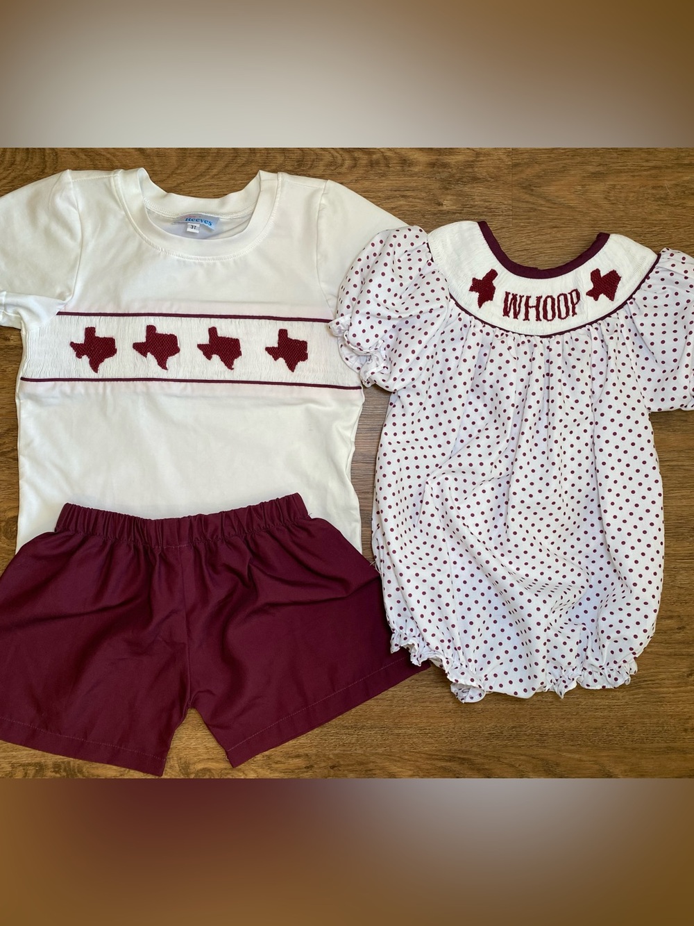 Ann Reeves Texas A&M matching smock set